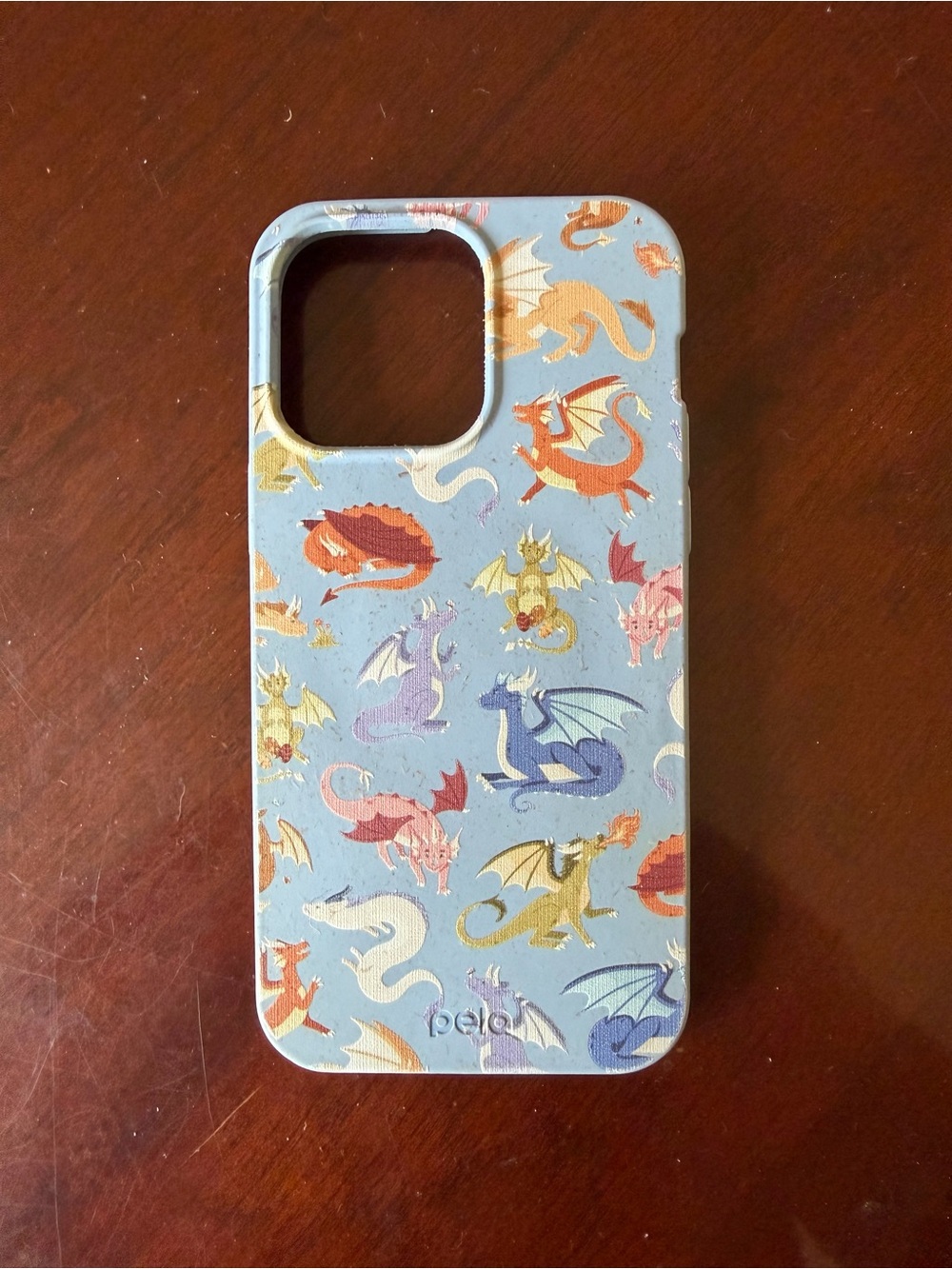 Pela Dragon Print Blue Eco Phone Case for iPhone 14 Pro Max